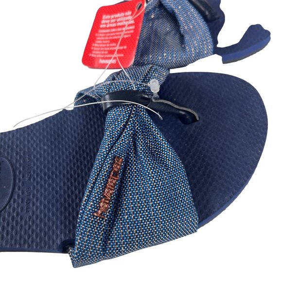 Havaianas St. Tropez Thong Sandals Womens Size 11/12W Blue New Bow - Picture 4 of 12